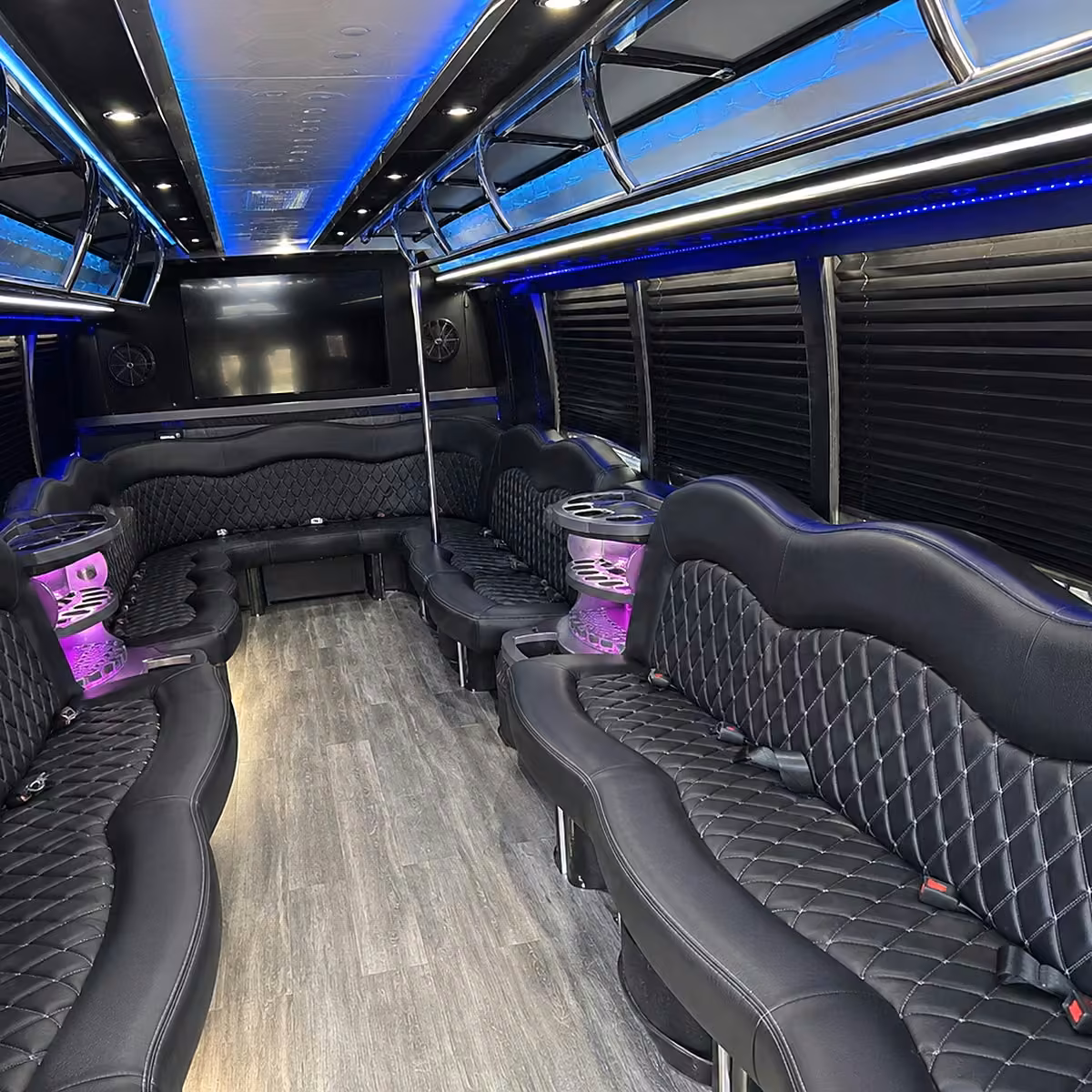 50 passenger party bus inside